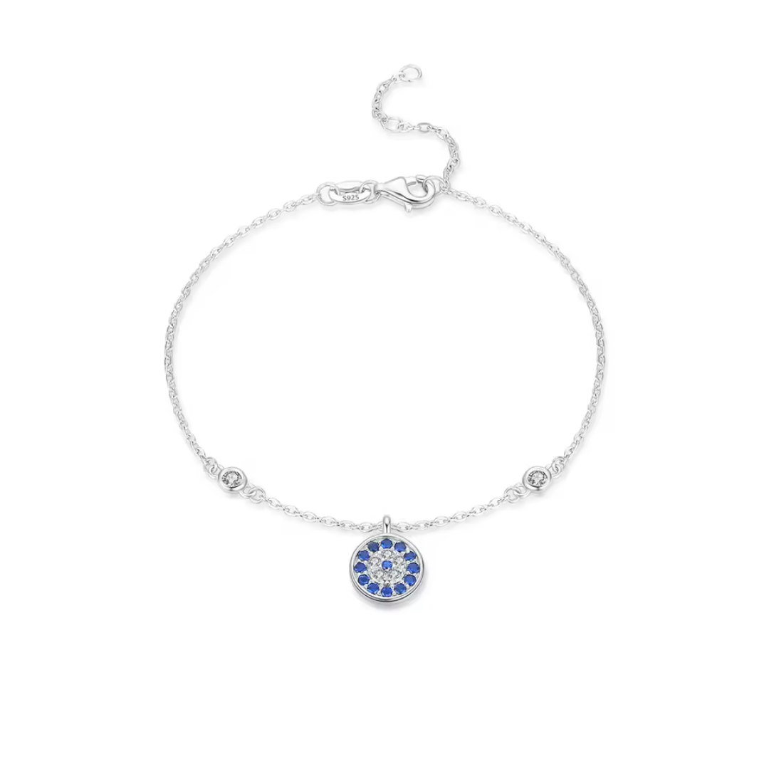 Blue Evil Eye Bracelet | CZ 925