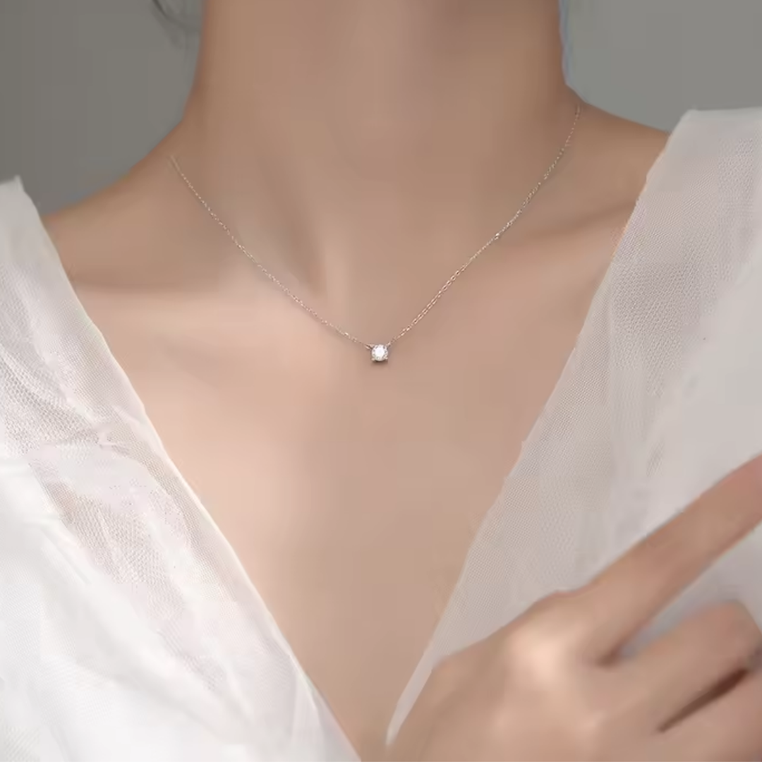 Geometric Pendant Necklace | Zircon 925