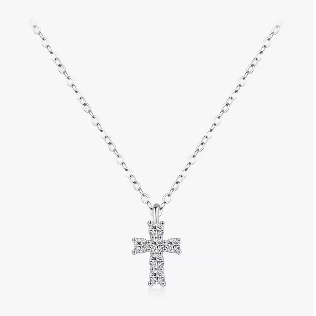 Moissanite Cross Pendant | 925 Sterling Silver