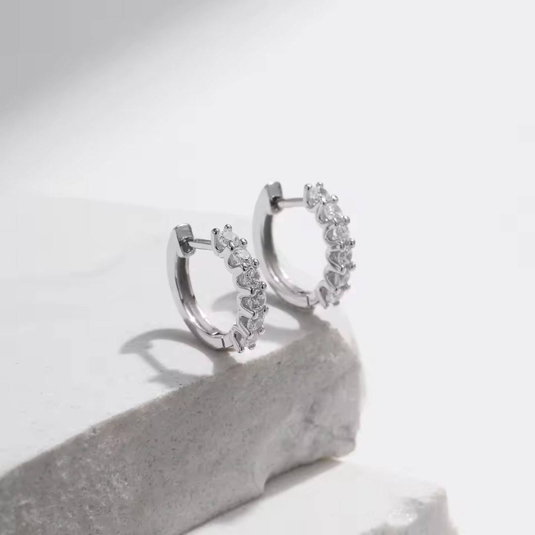 Sparkling Hoop Earrings | Moissanite 925