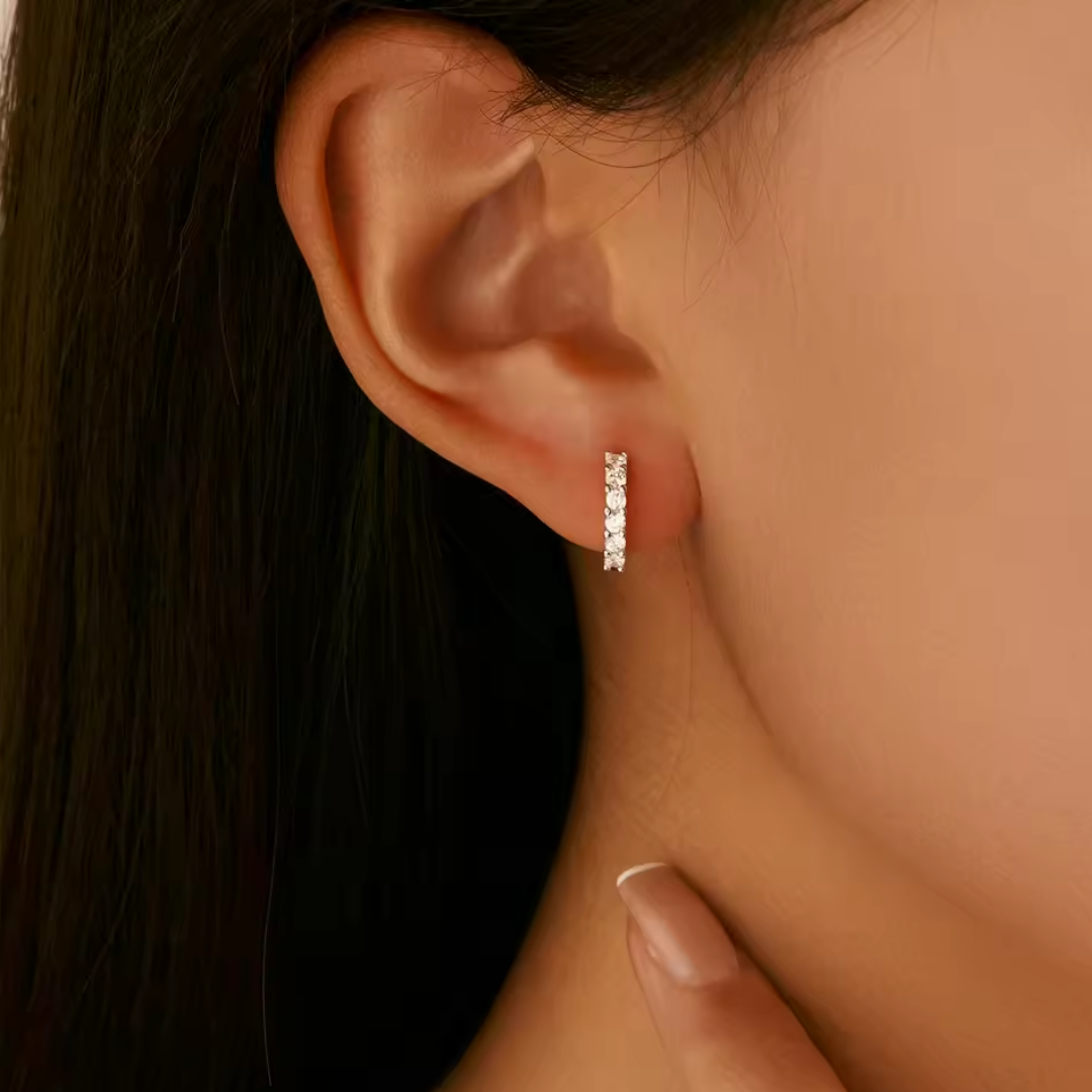 Sparkling Hoop Earrings | Moissanite 925