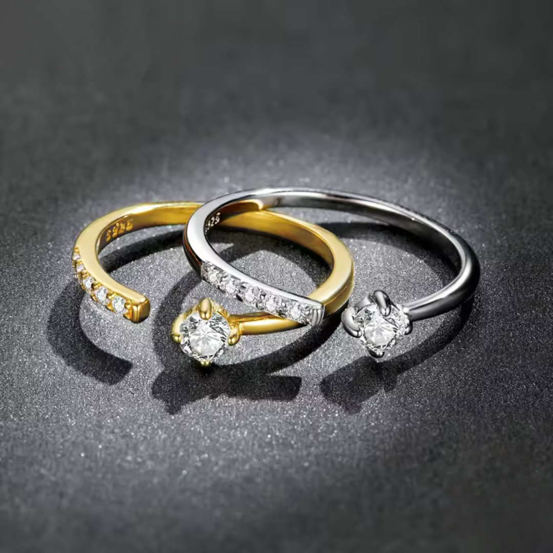 Adjustable Zircon Ring | 18K Gold Plated