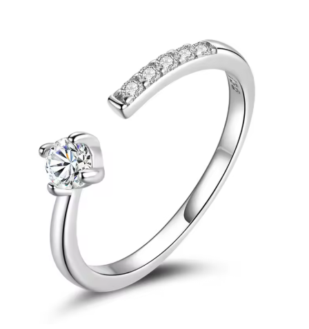 Adjustable Zircon Ring | 18K Gold Plated