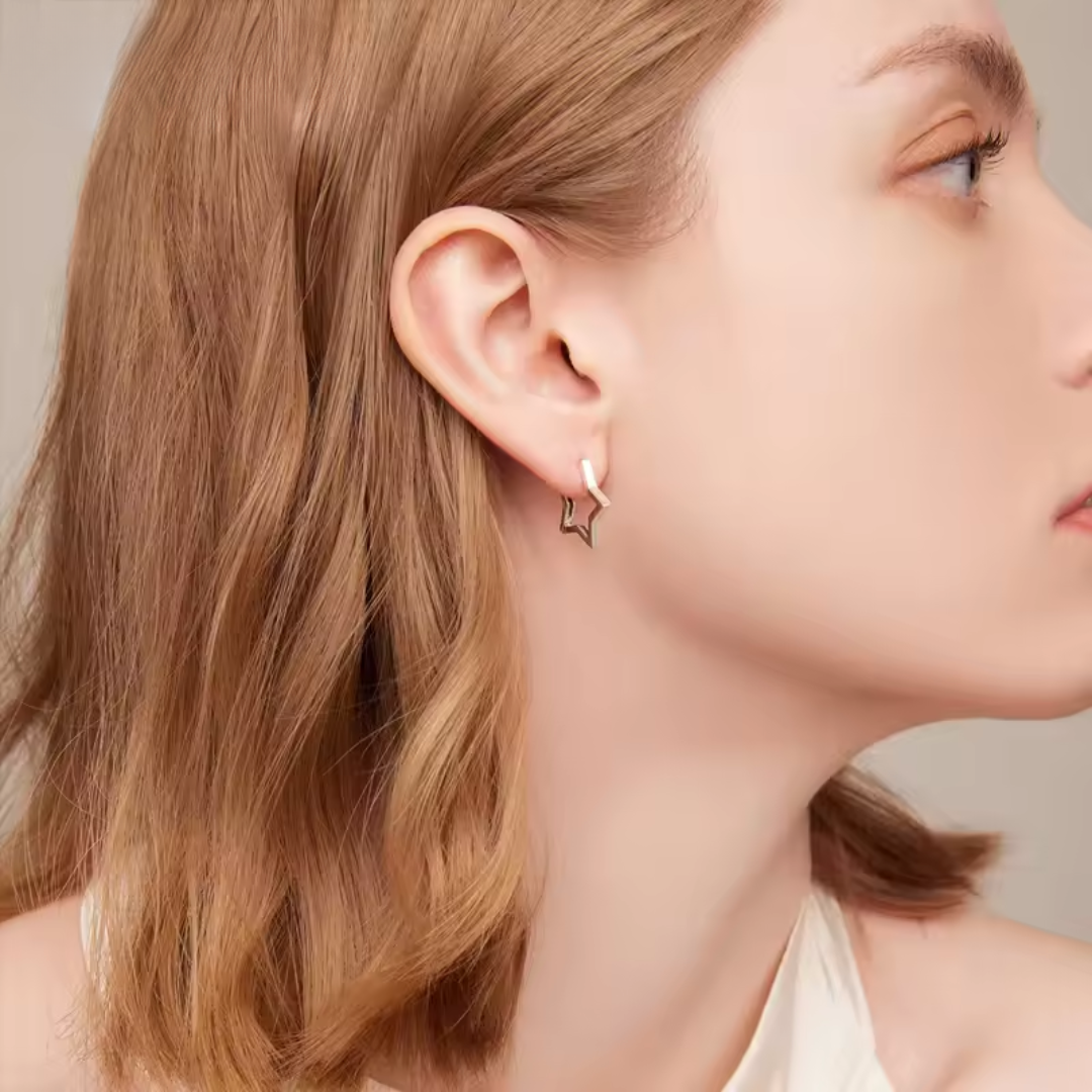 Starlike Hoop Earrings | 18K Gold Plated