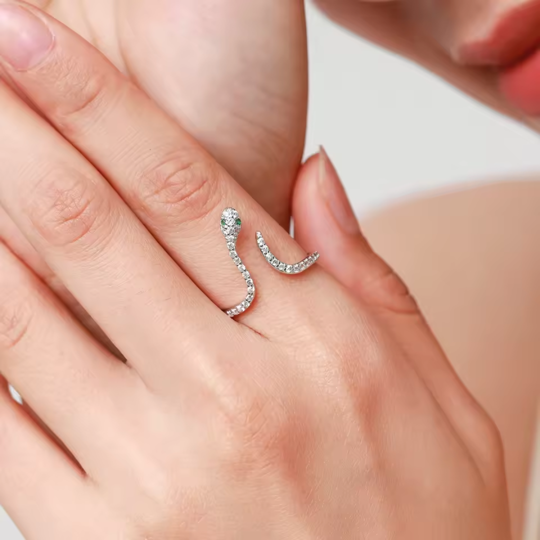 Serpent Elegance Set | CZ Snake & Sterling Silver