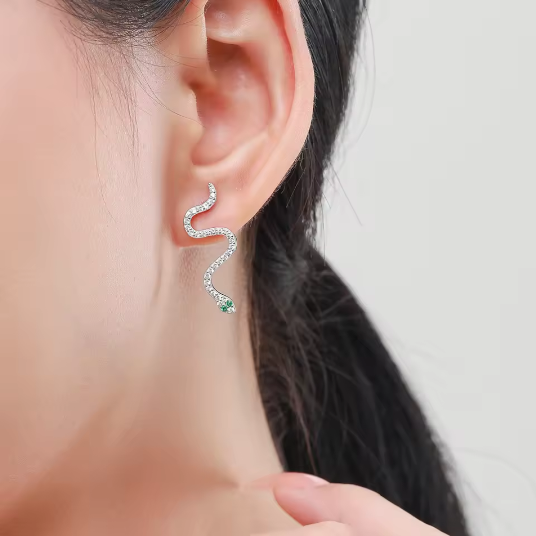 Serpent Elegance Set | CZ Snake & Sterling Silver