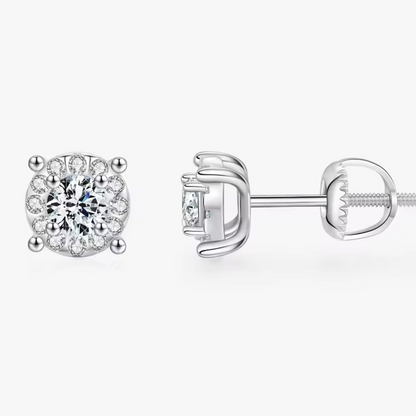 Round Cut Stud Earrings | Moissanite 925