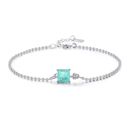 Square Tourmaline Bracelet | Sterling Silver 925