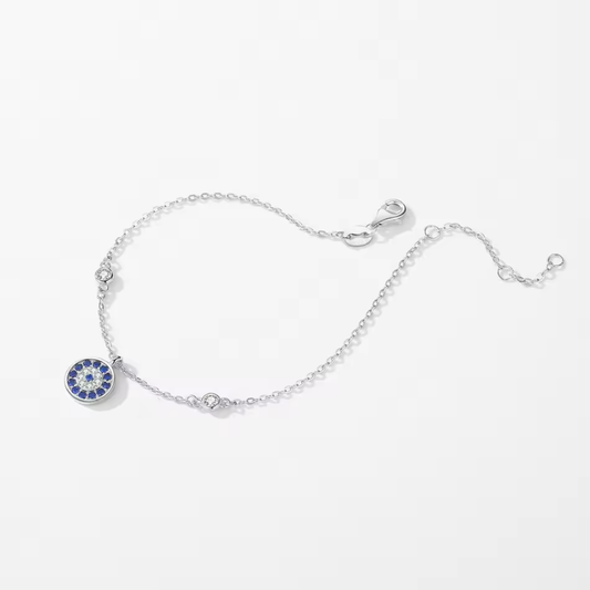 Blue Evil Eye Bracelet | CZ 925