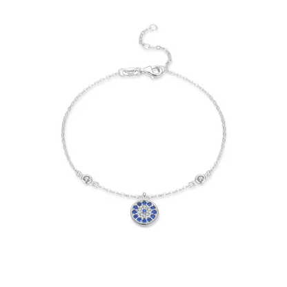 Blue Evil Eye Bracelet | CZ 925