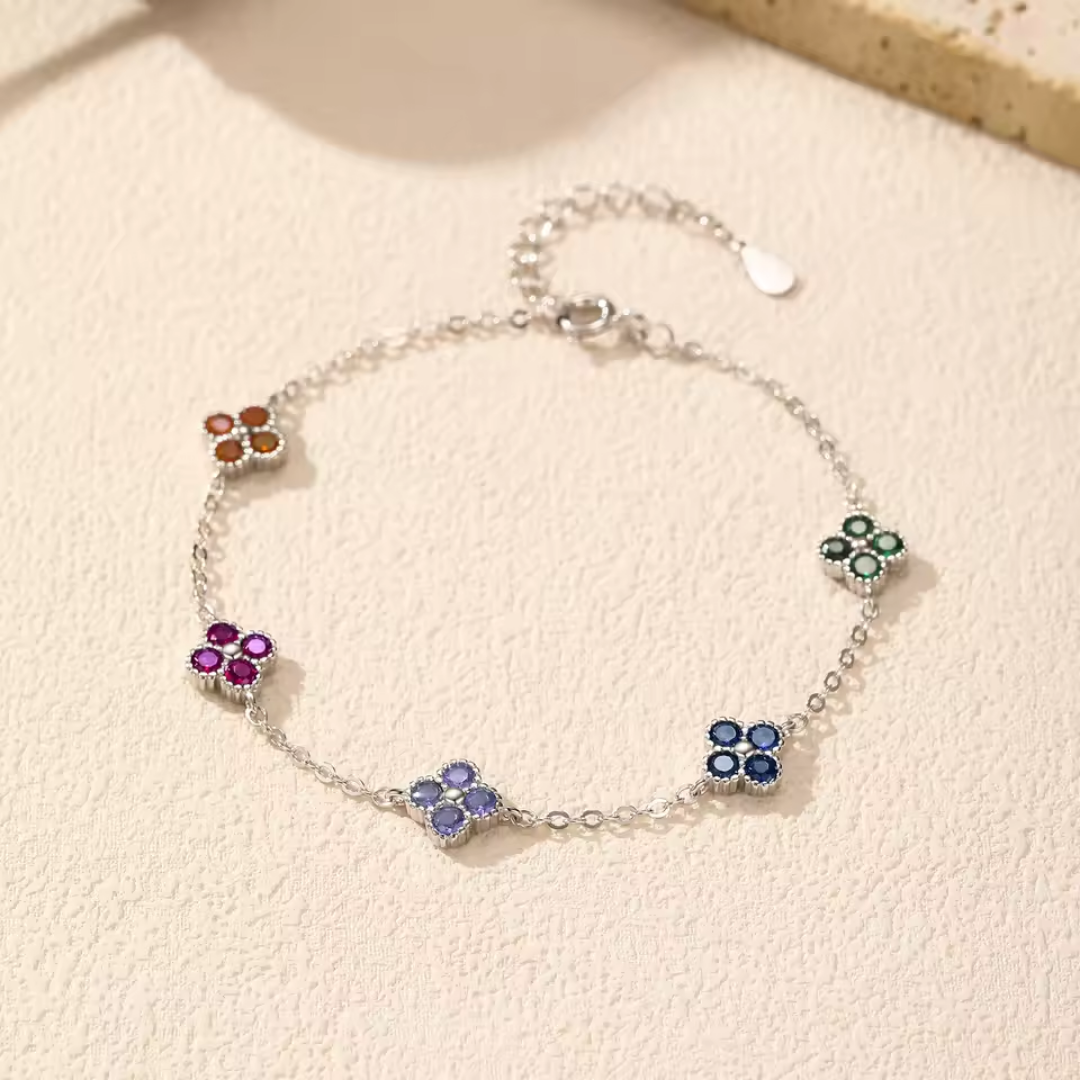 Colorful Clover Bracelet | CZ 925