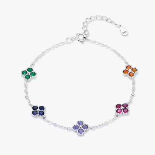 Colorful Clover Bracelet | CZ 925