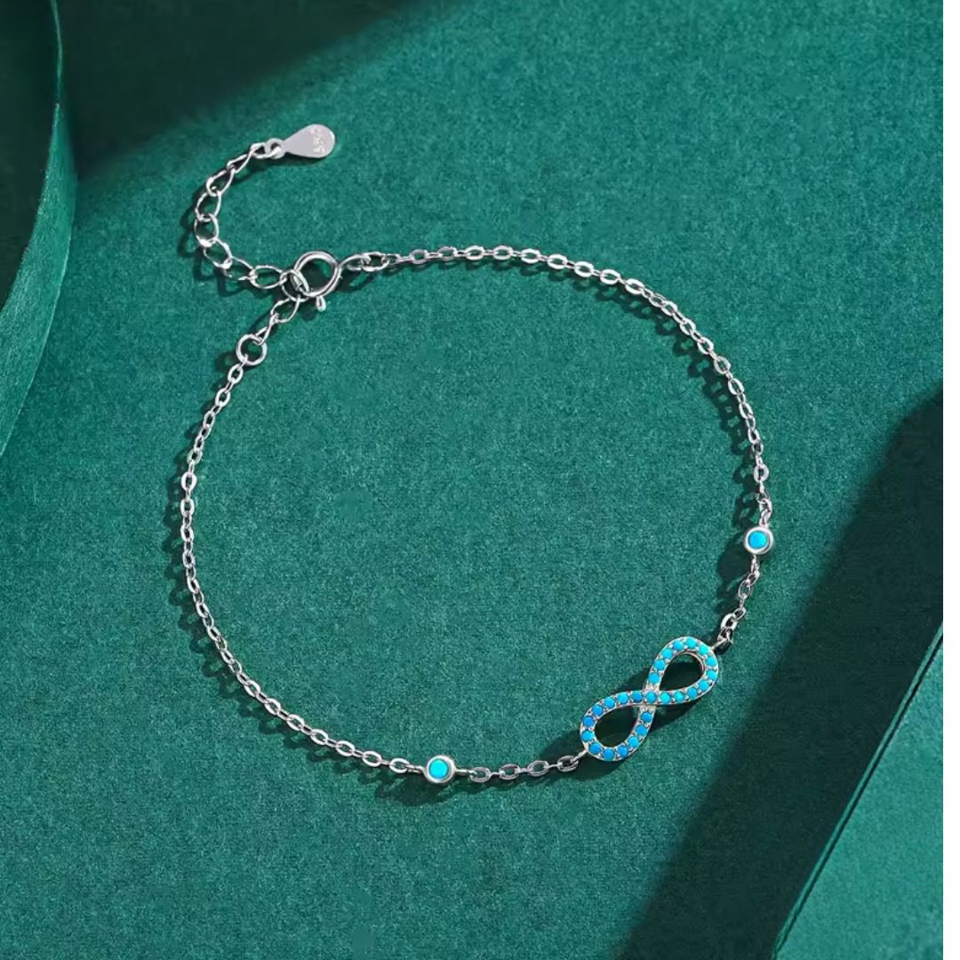Infinity Love Bracelet | Turquoise CZ 925