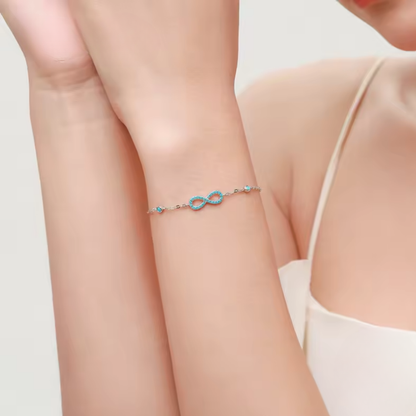 Infinity Love Bracelet | Turquoise CZ 925