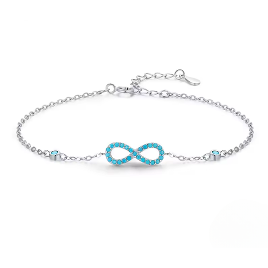 Infinity Love Bracelet | Turquoise CZ 925