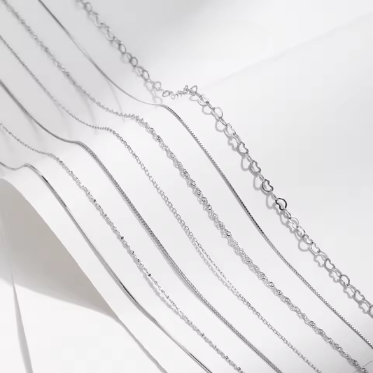 Sterling Silver Basic Chains | 7 Styles