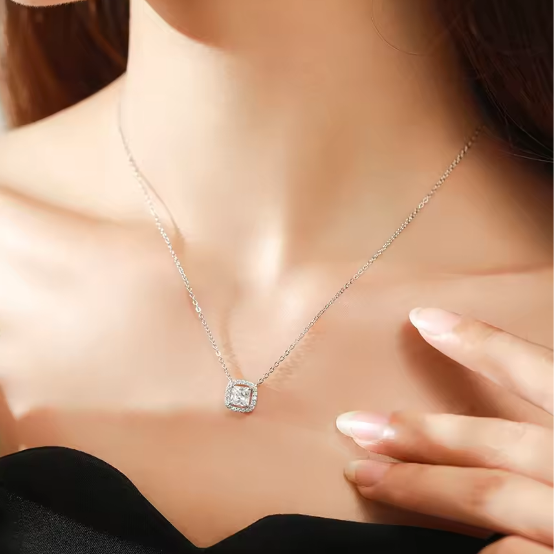 Square Zirconia Pendant | 925 Sterling Silver