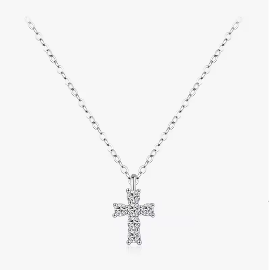 Moissanite Cross Pendant | 925 Sterling Silver