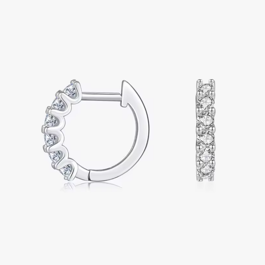 Sparkling Hoop Earrings | Moissanite 925