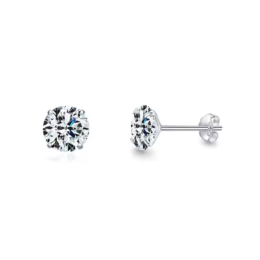 Classic Stud Earrings | CZ Zirconia 925