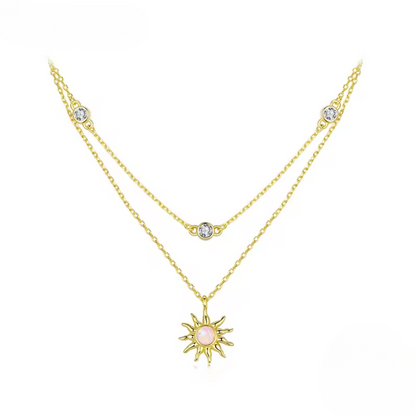 Radiant Sun Opal Necklace | 18K Gold Plated