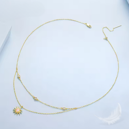 Radiant Sun Opal Necklace | 18K Gold Plated