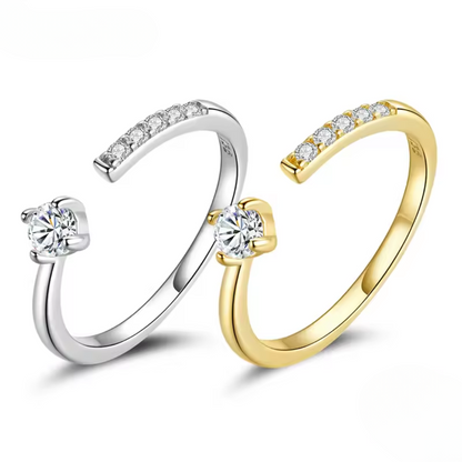 Adjustable Zircon Ring | 18K Gold Plated