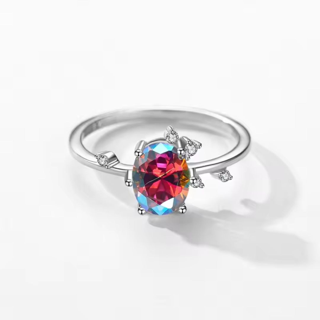 Aurora Glow Set | Rainbow Zirconia & Sterling Silver