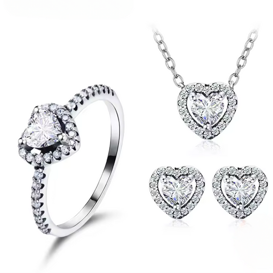 Forever Love Set | Crystal Heart & Sterling Silver