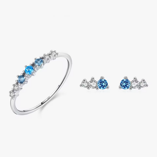 Ocean Breeze Set | Blue Zirconia & Sterling Silver